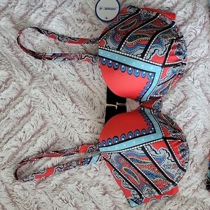 Nwt swimsuit for all bikini top paisley boho geometric